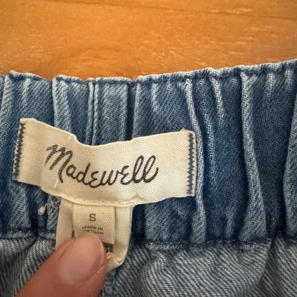 Madewell, Light Wash Denim, Pull-On, Wide Leg Pant, Cropped, Women's, Small - Picture 2 of 11